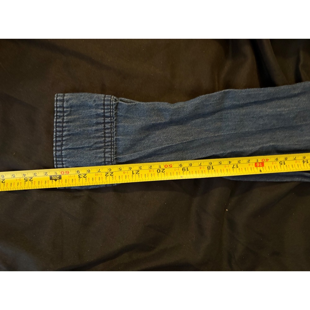 Denim Co Womens Dark Wash Denim Button Down Shirt Long Sleeve Size 12 - Picture 8 of 10